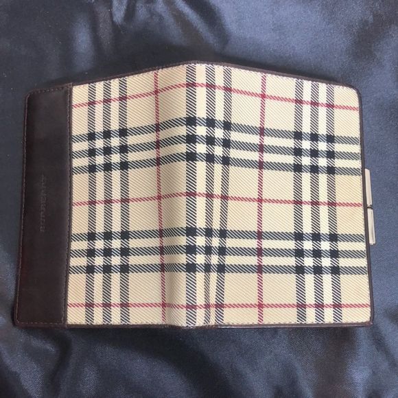 BURBERRY Nova Check Compact Dark Brown Leather and Canvas Kisslock Wallet - Picture 10 of 17